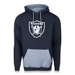 Blusão de Moletom New Era com Capuz NFL Las Vegas Raiders Military Canguru - Masculino CINZA ESCURO