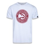 Camiseta New Era Plus Size Regular Manga Curta Atlanta Hawks Logo - Masculino BRANCO