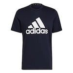 Camiseta adidas D2M Logo Feelready - Masculina AZUL ESC/BRANCO