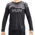 Camisa de Ciclismo Manga Longa Hupi Shadow All Black - Masculina PRETO