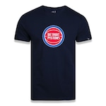 Camiseta New Era Masculina Detroit Pistons Basic Logo NBA AZUL ESCURO