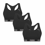 Kit Top Puma Nadador Sem Costura - Feminino - 3 Unidades PRETO