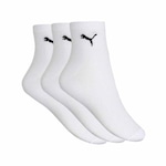 Meia Cano Médio Puma Esportiva - Adulto - 3 Pares BRANCO