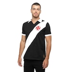 Camisa Polo do Vasco Braziline Paris - Masculina PRETO/BRANCO