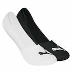 Meia Sapatilha Puma Invisível - Feminina - 2 Pares BRANCO/PRETO