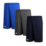 Kit de Calção Penalty X - Masculino - 3 Unids AZUL CLA/AZUL ESC