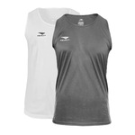 Camiseta Regata Penalty X - Masculina - 2 Unids CINZA/BRANCO