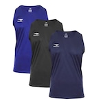 Kit de Camiseta Regata Penalty X - Masculina - 3 Unids AZUL CLA/AZUL ESC