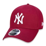 Boné Aba Curva New Era New York Yankees 3930 White on Cardinal MLB - Fechado - Adulto VINHO