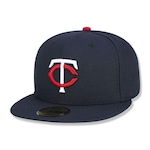 Boné Aba Reta New Era Minnesota Twins 5950 Game Cap - Fechado - Adulto AZUL ESC/VERMELHO