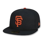 Boné Aba Reta New Era Fechado 5950 San Francisco Giants Game Cap - Fechado - Adulto PRETO/LARANJA