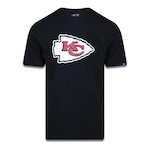 Camiseta New Era Masculina Kansas City Chiefs Logo Time NFL PRETO