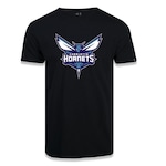 Camiseta New Era Masculina Charlotte Hornets Basic Logo NBA PRETO