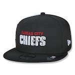 Boné Aba Reta New Era Kansas City Chiefs 950 Draft Font - Ajustável - Adulto PRETO