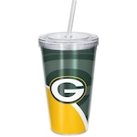 Copo Com Canudo Luxo NFL Green Bay Packers VERDE/BRANCO