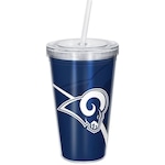 Copo Com Canudo Luxo NFL Los Angeles Rams AZUL ESC/BRANCO