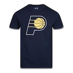 Camiseta New Era Plus Size Regular Manga Curta Indiana Pacers Logo - Masculino MARINHO/PETROLEO