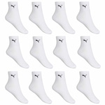 Kit Meias Puma Cano Médio Esportiva - 12 Pares - Adulto BRANCO