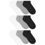 Meia Sapatilha Selene Esportiva - Masculina - 9 Pares PRETO/BRANCO