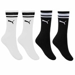 Meia Puma Esportiva Cano Longo - Masculina - 4 Pares PRETO/BRANCO