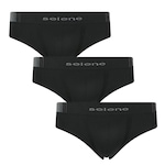 Cueca Slip Selene sem Costura - Adulto - 3 Unidades PRETO