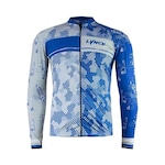 Camisa de Ciclismo Manga Longa Lynce Bicolor Blocks - Masculino AZUL