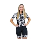 Macaquinho para Ciclismo Ciclismo Furbo Paint Forro Blade - Feminino PRETO/BRANCO