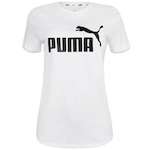 Camiseta Puma Manga Curta Essentials Logo - Feminina BRANCO/PRETO