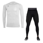 Kit Térmico Penalty com Camisa Matís + Calça Flat - Masculino BRANCO/PRETO