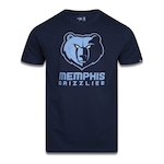 Camiseta New Era Plus Size Regular Manga Curta Memphis Grizzlies Logo - Masculino MARINHO/PETROLEO