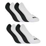 Meia Puma Invisível - Adulto - 8 Pares BRANCO/PRETO