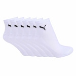 Meia Puma Cano Médio Esportiva - Adulto - 6 pares BRANCO