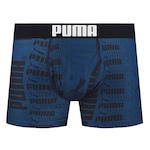 Cueca Boxer Puma Microfibra - Adulto AZUL ESC/PRETO