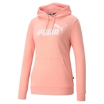 Blusão de Moletom com Puma Ess Logo Hoodie - Feminino ROSA