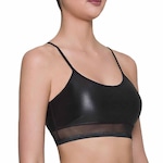 Top Fitness com Bojo Selene com Recorte Cirre - Feminino PRETO