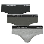 Kit Cuecas Slip Selene - Adulto - 3 unidades PRETO/CINZA