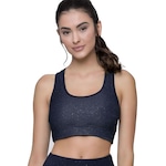 Top Fitness com Bojo Selene com Gliter e Bojo - Feminino AZUL ESCURO