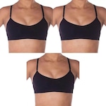 Kit Top Fitness Selene Regulável sem Costura - Adulto - 3 Unidades PRETO