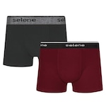 Kit de Cuecas Boxer Selene Algodão - 2 Unidades - Infantil PRETO/VINHO