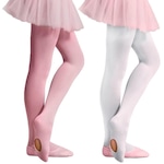 Meia Calça Ballet Selene Fio 40 - 2 Unidades - Infantil ROSA/BRANCO