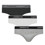 Kit Cuecas Slip Selene - Adulto - 3 unidades PRETO/BRANCO