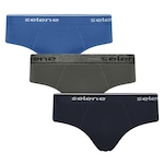 Kit Cuecas Slip Selene - Adulto - 3 unidades AZUL ESC/AZUL