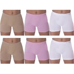 Kit Calcinhas Boxer Selene Sem Costura - 6 Unidades - Infantil BRANCO/ROSA