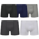 Cueca Boxer Selene sem Costura - Adulto - 5 Unidades CINZA/BRANCO