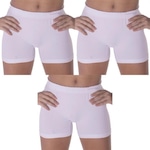 Kit Calcinhas Boxer Selene sem Costura com 3 unidades - Infantil BRANCO