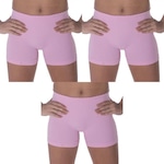 Kit de Calcinhas Boxer Selene Sem Costura com 3 unidades - Infantil ROSA