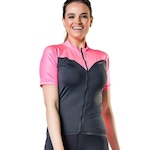 Camisa de Ciclismo Elite 135115 - Feminina Preto/Rosa Esc