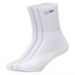 Meia MUP Cano Longo - 3 Pares - Masculina BRANCO