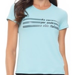 Camiseta Rola Moça Ultracool Touch Bio - Feminina Azul Claro/Preto