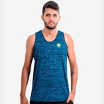 Camiseta Regata Esporte Legal UV45 Poliamida Plank - Masculina AZUL/PRETO